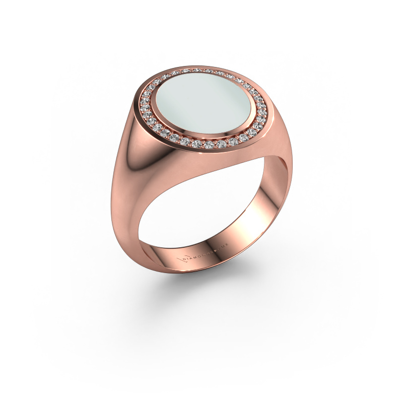 Bild von Siegelring Adam 2 585 Roségold Grüner Lagenstein 12x10 mm