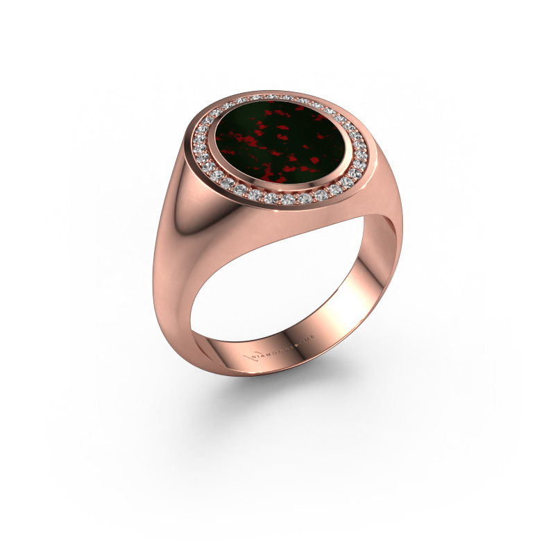 Image de Chevalière Adam 2 585 or rose Héliotrope 12x10 mm