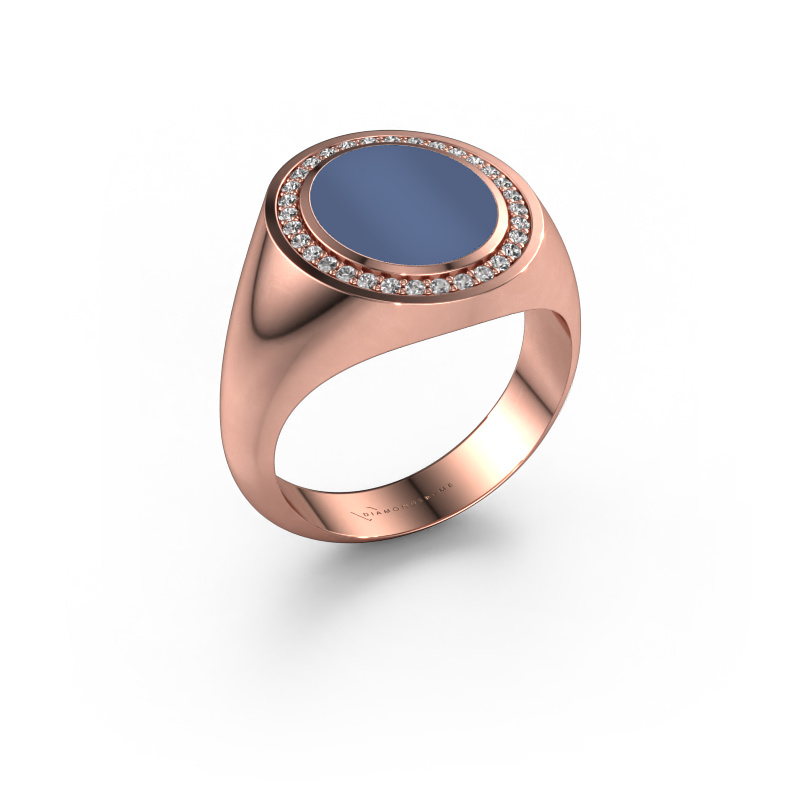 Image of Signet ring Adam 2 585 rose gold Blue sardonyx 12x10 mm