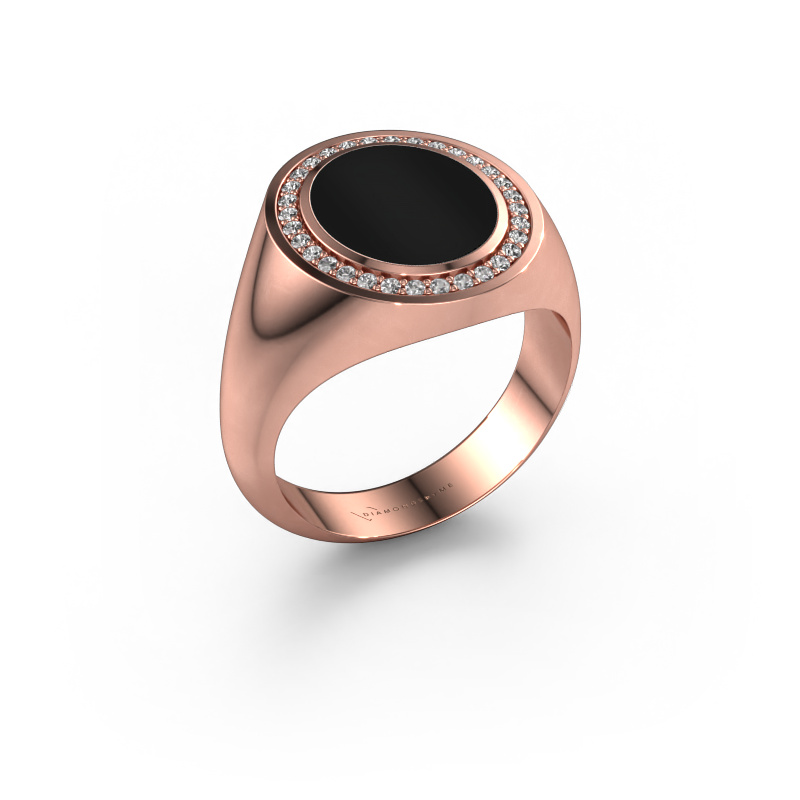 Image of Signet ring Adam 2 585 rose gold Onyx 12x10 mm