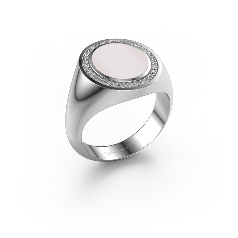 Image of Signet ring Adam 2 585 white gold Red sardonyx 12x10 mm