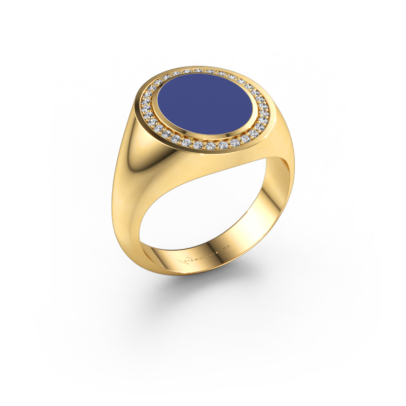 Immagine di Anello chevalier Adam 2 585 oro Smalto blu 12x10 mm