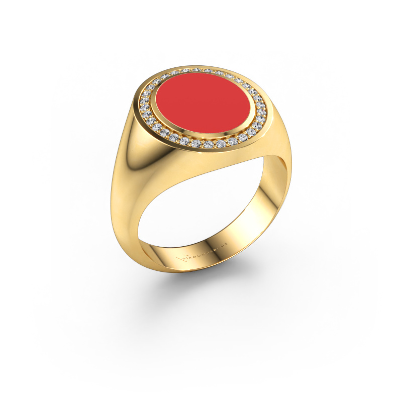 Immagine di Anello chevalier Adam 2 585 oro Smalto rosso 12x10 mm