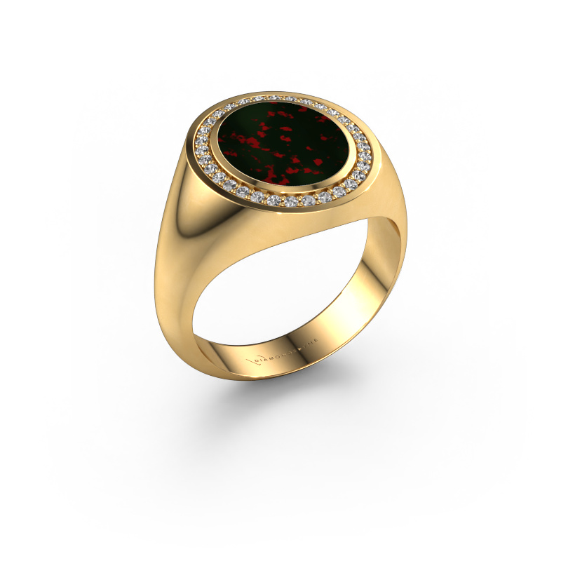 Image of Signet ring Adam 2 585 gold Bloodstone 12x10 mm