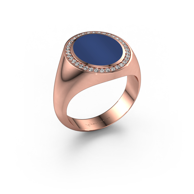 Image de Chevalière Adam 3 585 or rose Lapis lazuli 13x11 mm