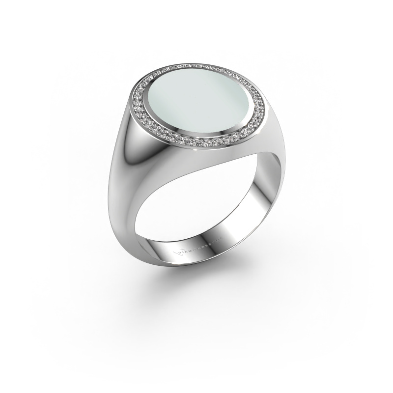 Bild von Siegelring Adam 3 950 Platin Grüner Lagenstein 13x11 mm