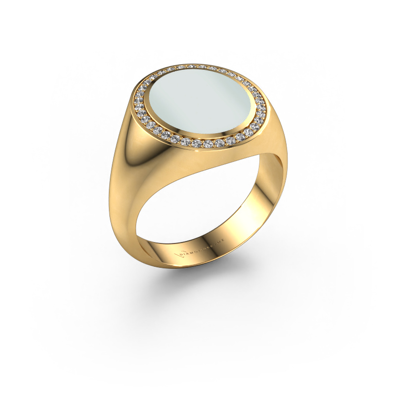 Image de Chevalière Adam 3 585 or jaune Nicolo verte 13x11 mm