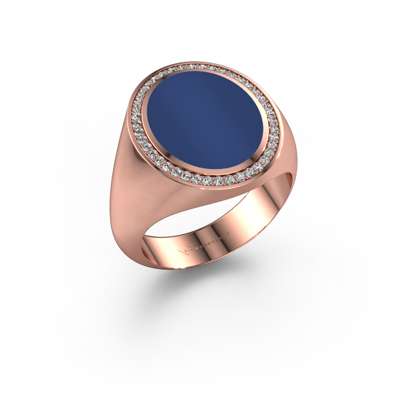 Bild von Siegelring Adam 4 585 Roségold Lapislazuli 15x12 mm