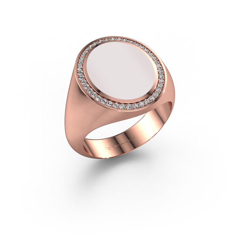 Image of Signet ring Adam 4 585 rose gold Red sardonyx 15x12 mm