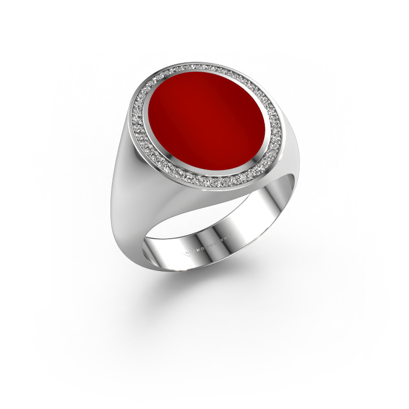 Image of Signet ring Adam 4 950 platinum Carnelian 15x12 mm