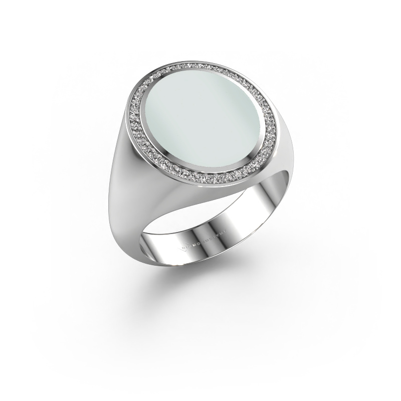 Bild von Siegelring Adam 4 950 Platin Grüner Lagenstein 15x12 mm