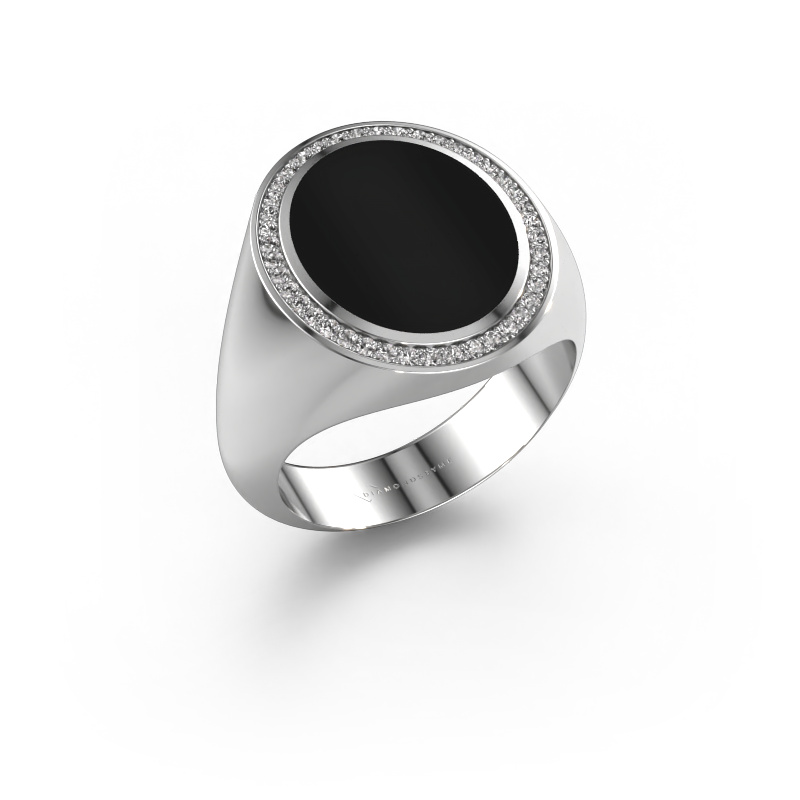 Bild von Siegelring Adam 4 585 Weißgold Onyx 15x12 mm