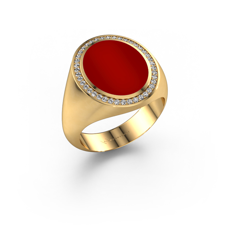 Image de Chevalière Adam 4 585 or jaune Cornaline 15x12 mm