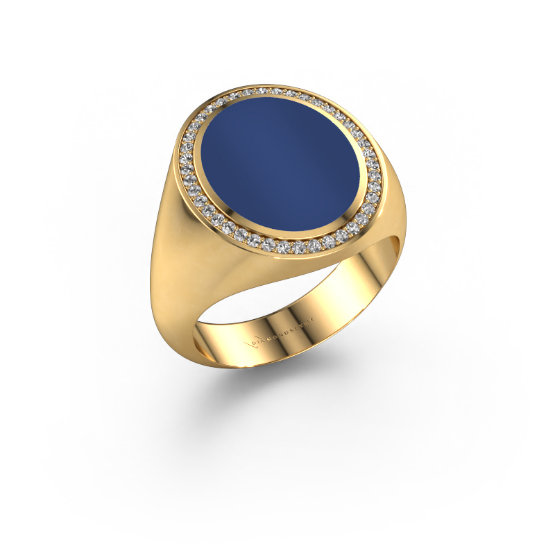 Bild von Siegelring Adam 4 585 Gold Lapislazuli 15x12 mm