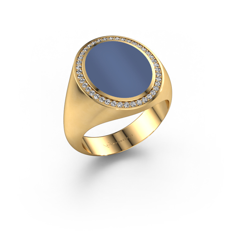 Image of Signet ring Adam 4 585 gold Blue sardonyx 15x12 mm
