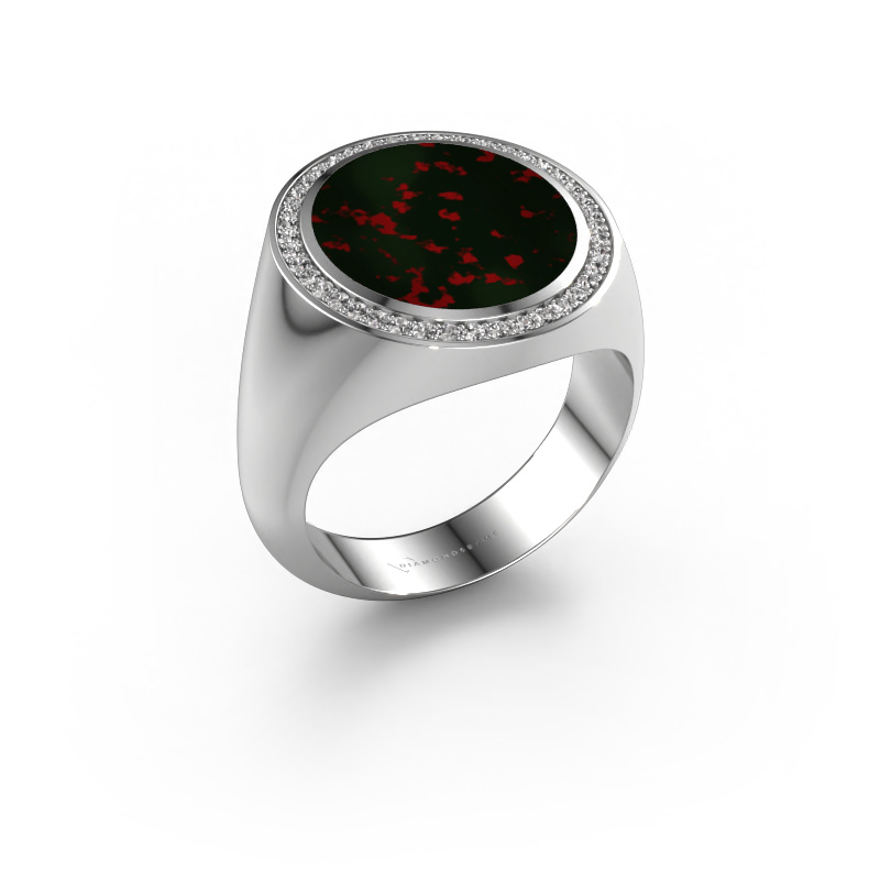 Image de Chevalière Adam 5 585 or blanc Héliotrope 15x13 mm