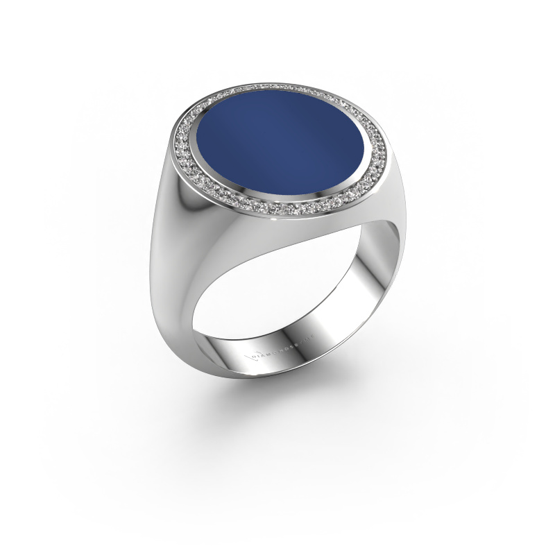 Image of Signet ring Adam 5 950 platinum Lapis 15x13 mm