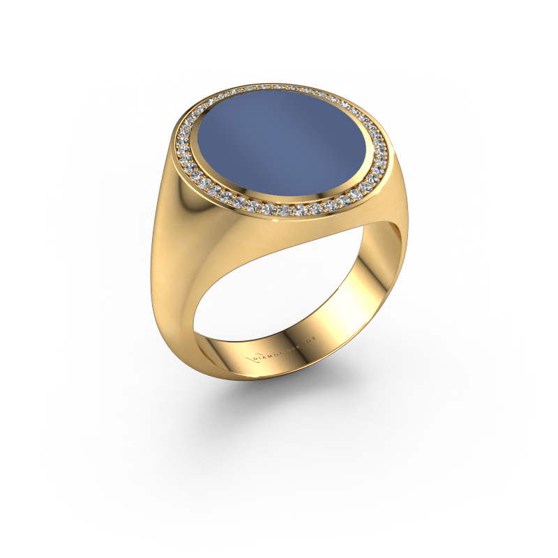 Image of Signet ring Adam 5 585 gold Blue sardonyx 15x13 mm