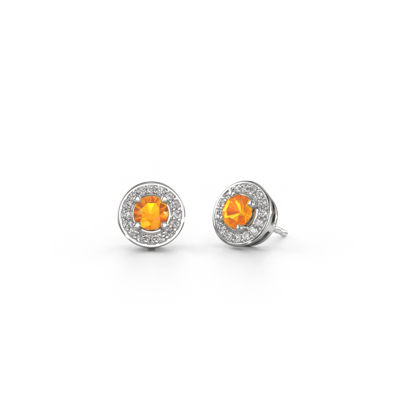 Image de Clous d'oreilles Agaat 950 platine Citrine 5 mm