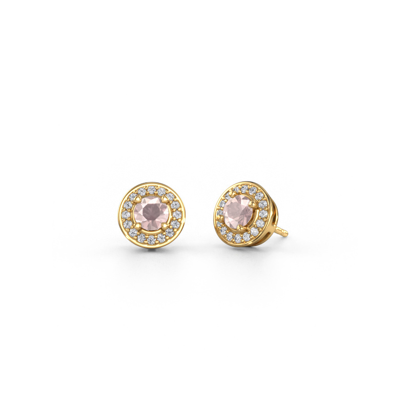 Image of Stud earrings Agaat 585 gold Morganite champagne 5 mm