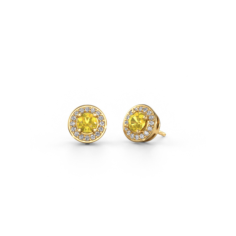 Image de Clous d'oreilles Agaat 585 or jaune Saphir jaune 5 mm