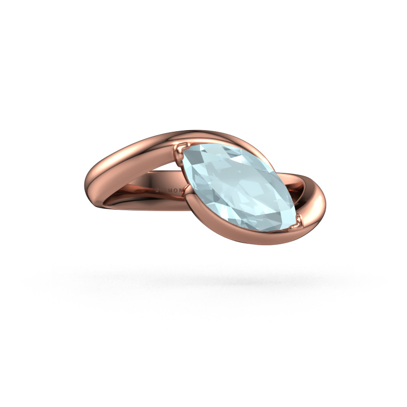 Image of Engagement ring Aida MRQ 585 rose gold Aquamarine 11x5.5 mm