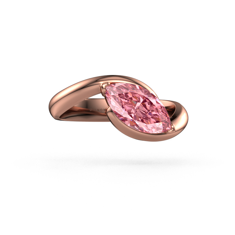 Image of Engagement ring Aida MRQ 585 rose gold Pink lab grown diamond 11x5.5 mm
