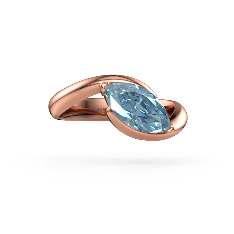 Immagine di Anello di fidanzamento Aida MRQ 585 oro rosa Diamante lab grown blu 11x5.5 mm