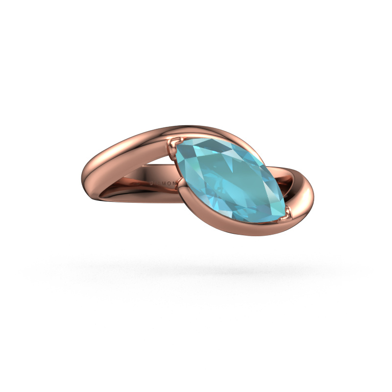 Image of Engagement ring Aida MRQ 585 rose gold Blue topaz 11x5.5 mm