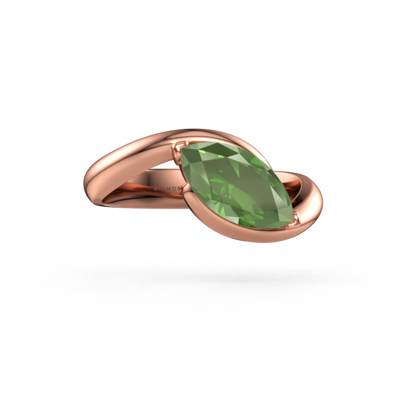 Bild von Verlobungsring Aida MRQ 585 Roségold Turmalin grün 11x5.5 mm