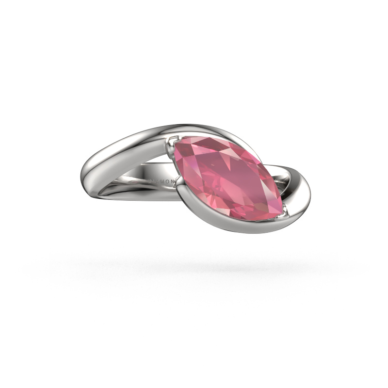 Image de Bague de fiançailles Aida MRQ 585 or blanc Rose tourmaline 11x5.5 mm