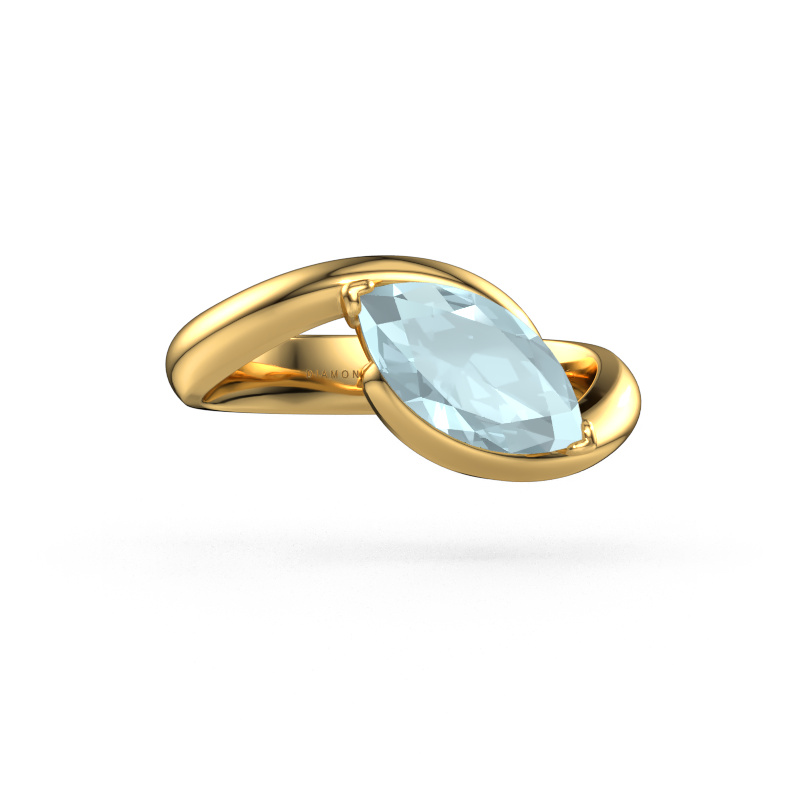 Image of Engagement ring Aida MRQ 585 gold Aquamarine 11x5.5 mm