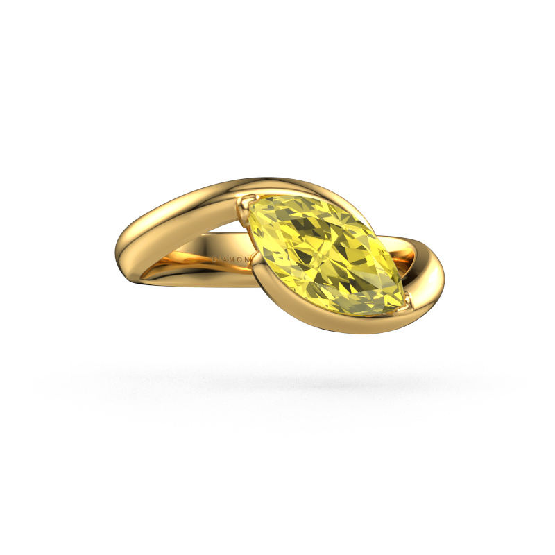 Image de Bague de fiançailles Aida MRQ 585 or jaune Diamants synthétiques jaune 11x5.5 mm