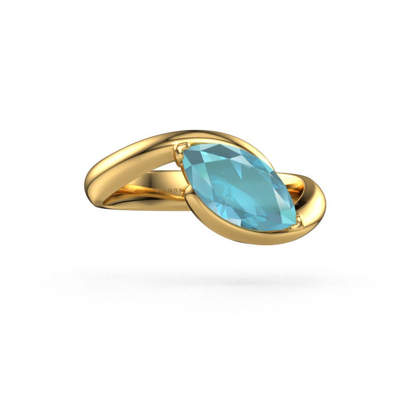 Image of Engagement ring Aida MRQ 585 gold Blue topaz 11x5.5 mm