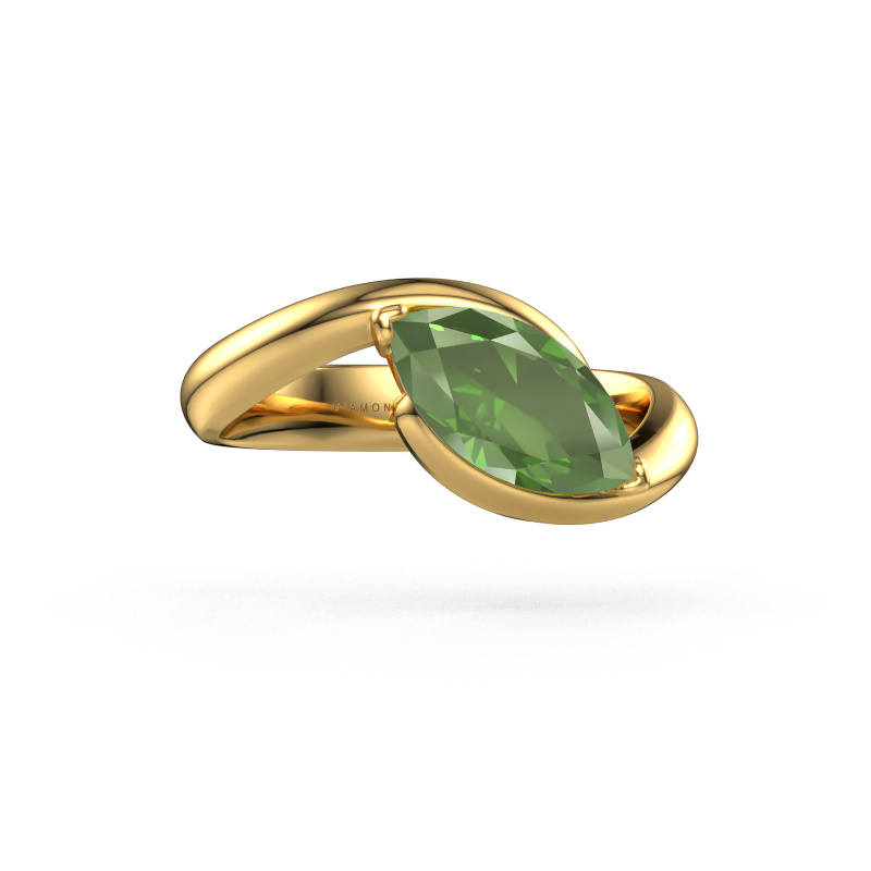Image de Bague de fiançailles Aida MRQ 585 or jaune Vert tourmaline 11x5.5 mm