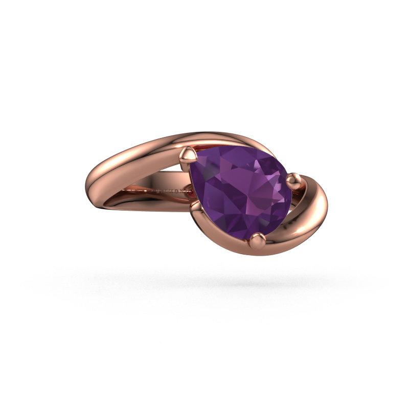 Image of Engagement ring Aida PER 585 rose gold Amethyst 9x7 mm