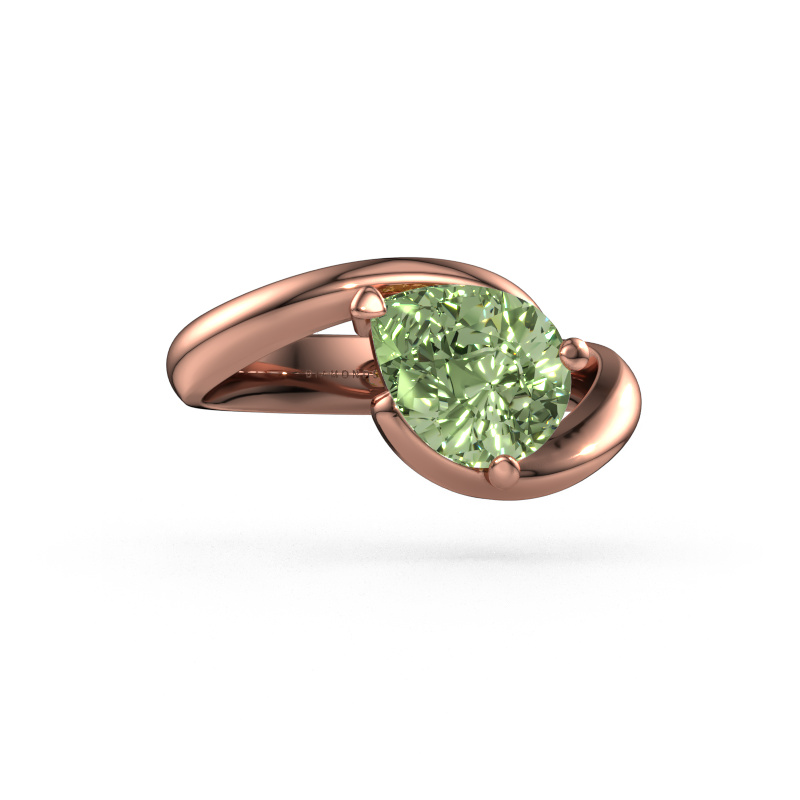 Bild von Verlobungsring Aida PER 585 Roségold Grüner Labor-Diamant 9x7 mm