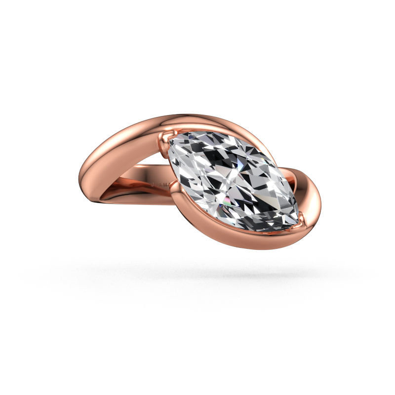 Immagine di Anello di fidanzamento Aida MRQ 585 oro rosa Diamante lab grown 2.00 crt