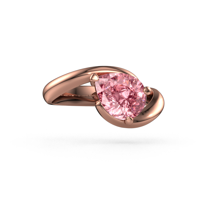 Image of Engagement ring Aida PER 585 rose gold Pink lab grown diamond 9x7 mm
