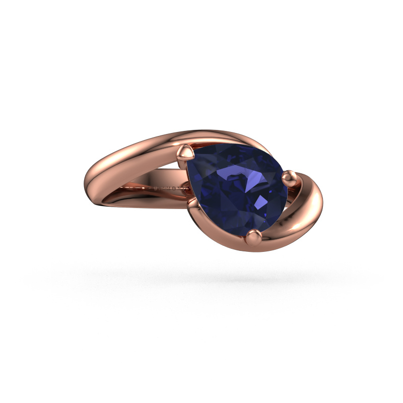 Image of Engagement ring Aida PER 585 rose gold Sapphire 9x7 mm