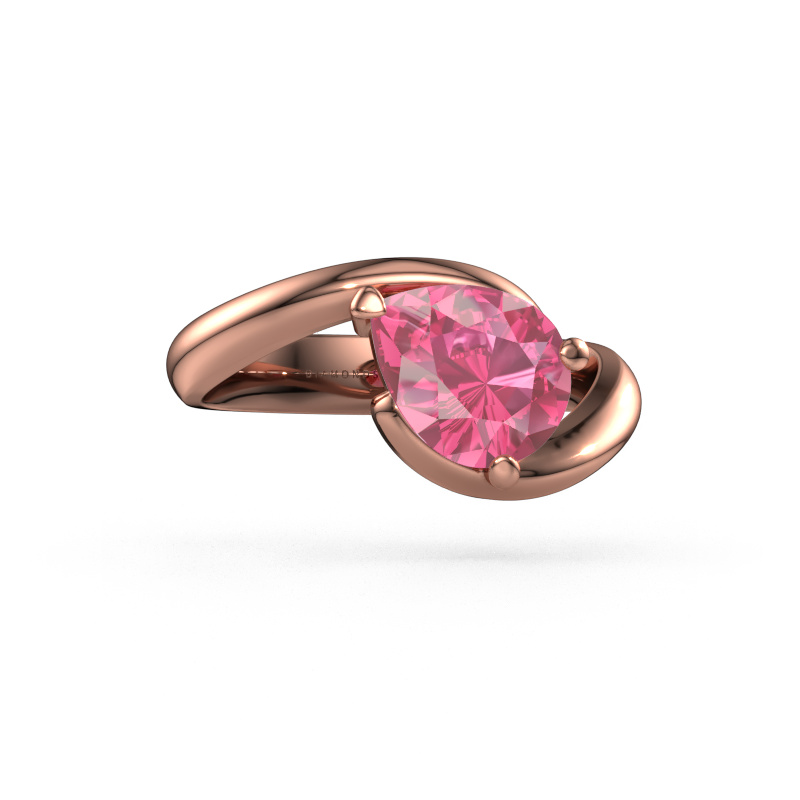 Bild von Verlobungsring Aida PER 585 Roségold Pink Saphir 9x7 mm