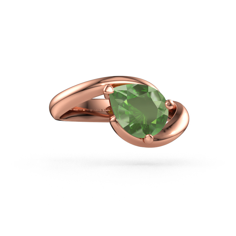 Immagine di Anello di fidanzamento Aida PER 585 oro rosa Tormalina verde 9x7 mm
