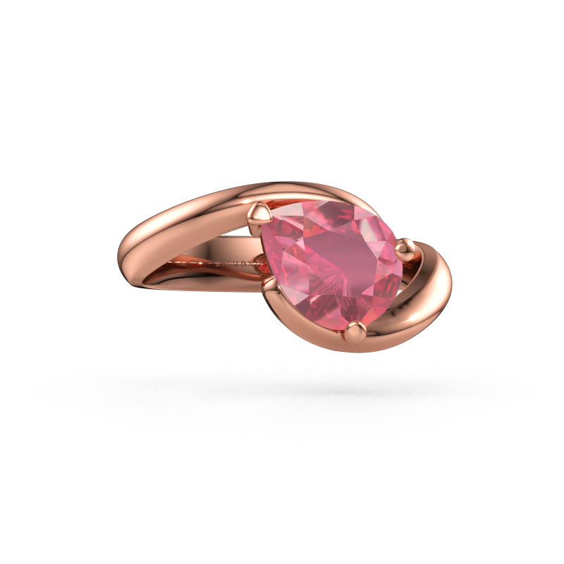 Immagine di Anello di fidanzamento Aida PER 585 oro rosa Tormalina rosa 9x7 mm