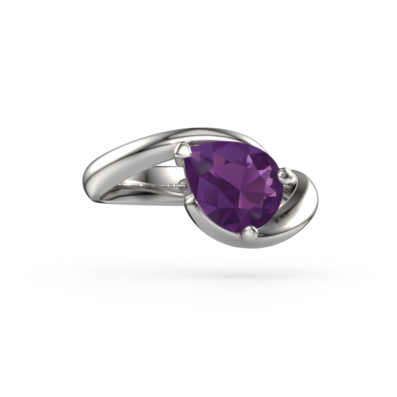Image of Engagement ring Aida PER 950 platinum Amethyst 9x7 mm