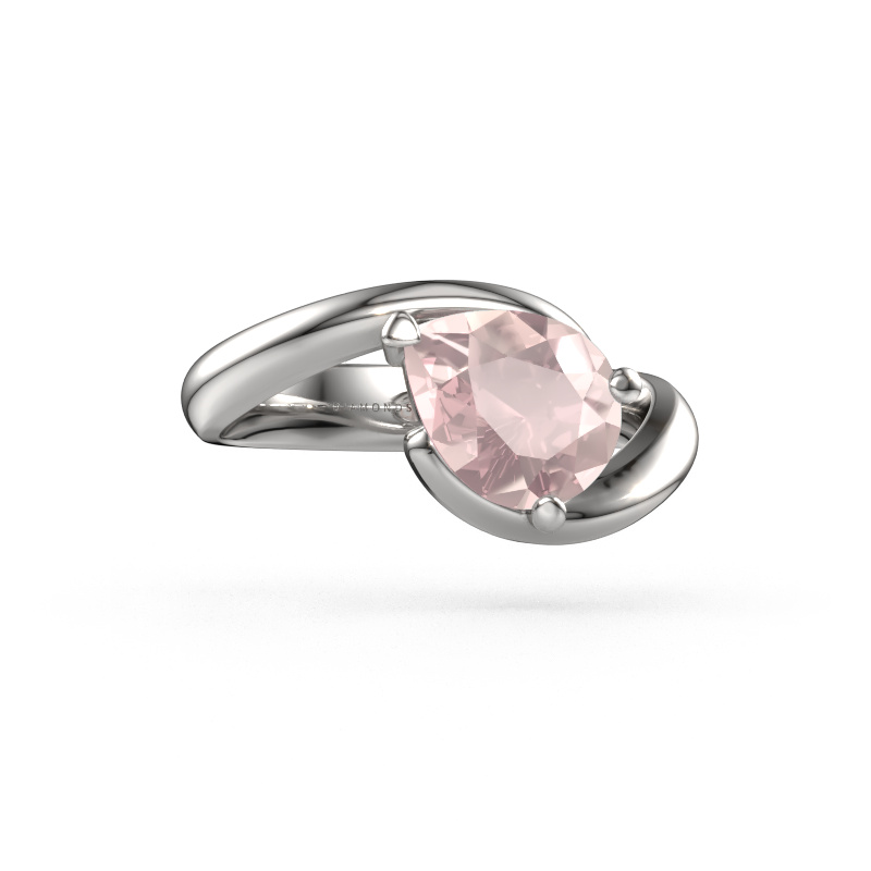 Image of Engagement ring Aida PER 585 white gold Morganite champagne 9x7 mm