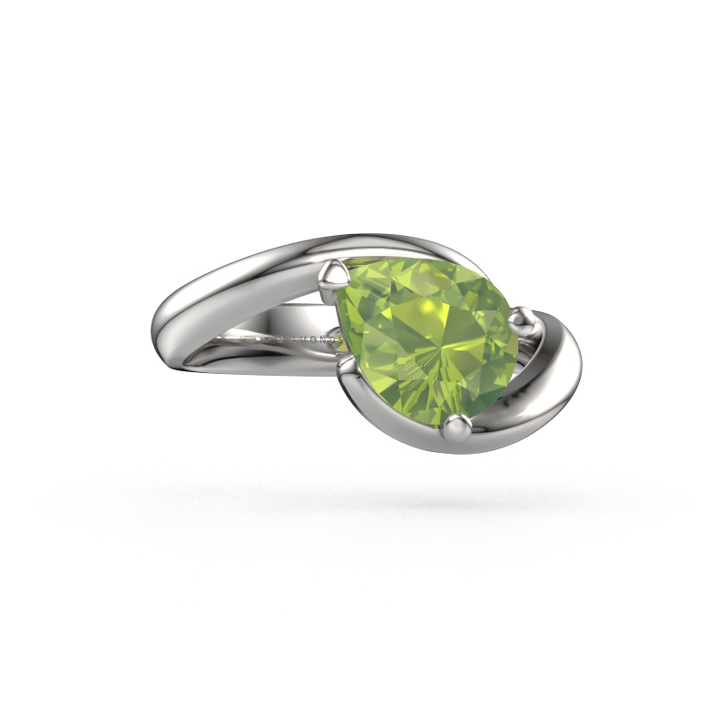 Image of Engagement ring Aida PER 950 platinum Peridot 9x7 mm
