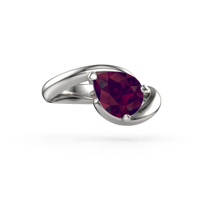 Image of Engagement ring Aida PER 585 white gold Rhodolite 9x7 mm