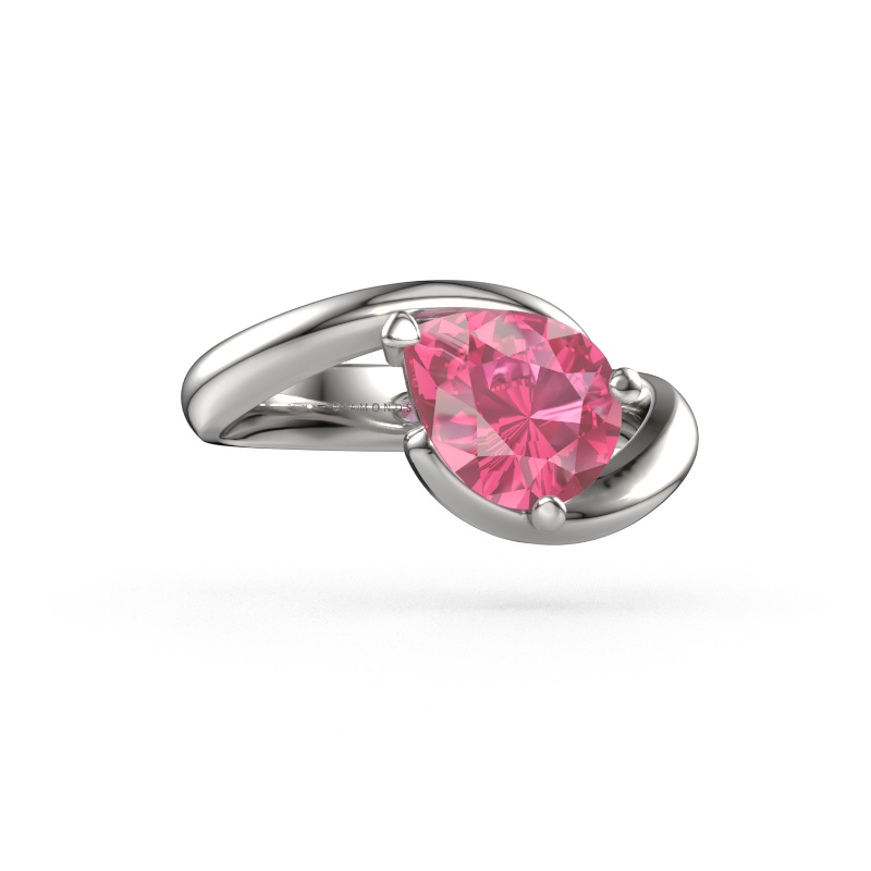 Image of Engagement ring Aida PER 950 platinum Pink sapphire 9x7 mm