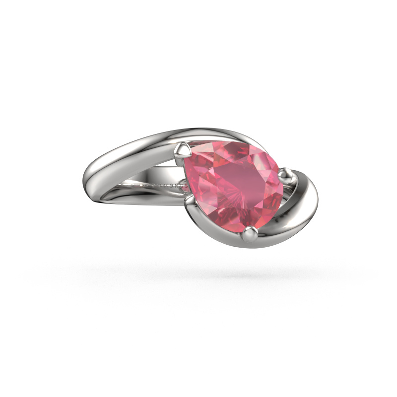 Bild von Verlobungsring Aida PER 585 Weißgold Turmalin rosa 9x7 mm