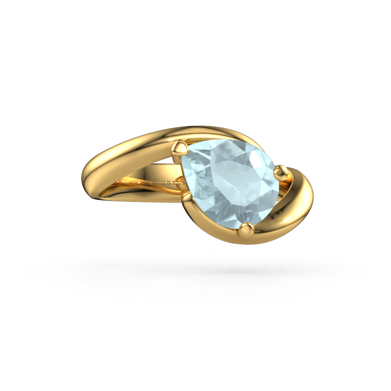 Bild von Verlobungsring Aida PER 585 Gold Aquamarin 9x7 mm